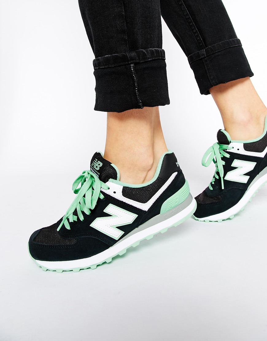 new balance 574 daim et tulle noir